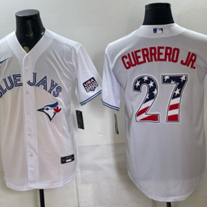 Toronto Blue Jays 27 Guerrero JR White USA 250 Fourth of July Men Jersey