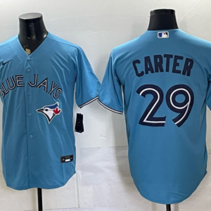 Toronto Blue Jays 29 Carter Light Blue 50th Anniversary Men Jersey