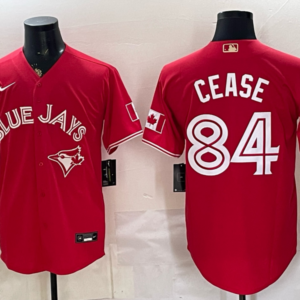Toronto Blue Jays 84 Cease Red 50th Anniversary Cool Base Men Jersey