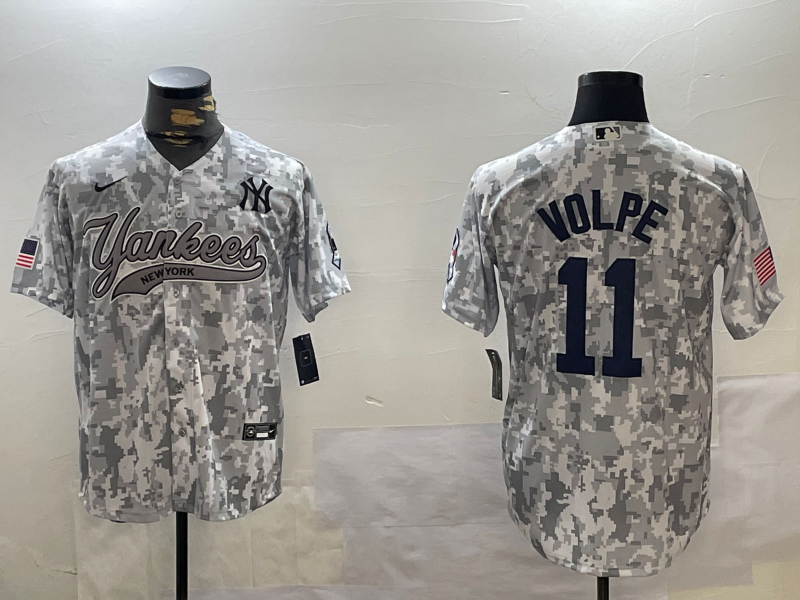 MLB Yankees 11 Anthony Volpe Camo Cool Base Men Jersey