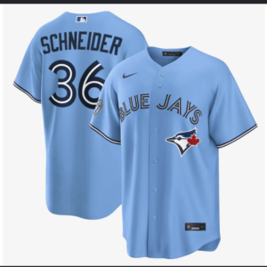 Toronto Blue Jays 36 Schneider Light Blue Cool Base Men Jersey