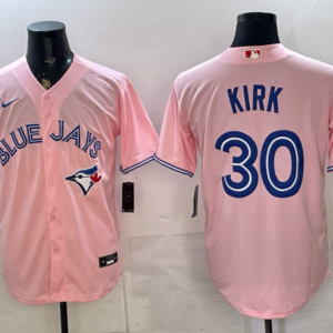Toronto Blue Jays 30 Kirk Pink 50th Anniversary Cool Base Men Jersey