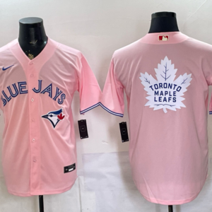 Toronto Blue Jays Blank Pink Logo Cool Base Men Jersey