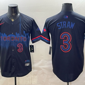 Toronto Blue Jays 3 Myles Straw Black City Cool Base Men Jersey