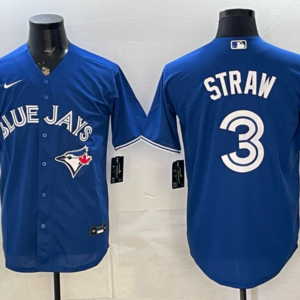 Toronto Blue Jays 3 Myles Straw Blue Cool Base Men Jersey