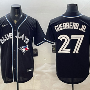 Toronto Blue Jays 27 Vladimir Guerrero Jr. Black Cool Base Men Jersey