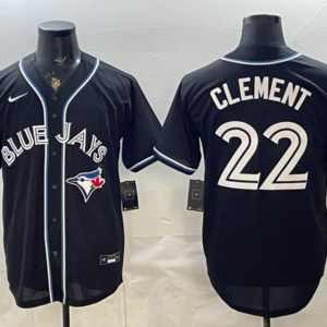 Toronto Blue Jays 22 Ernie Clement Black Cool Base Men Jersey