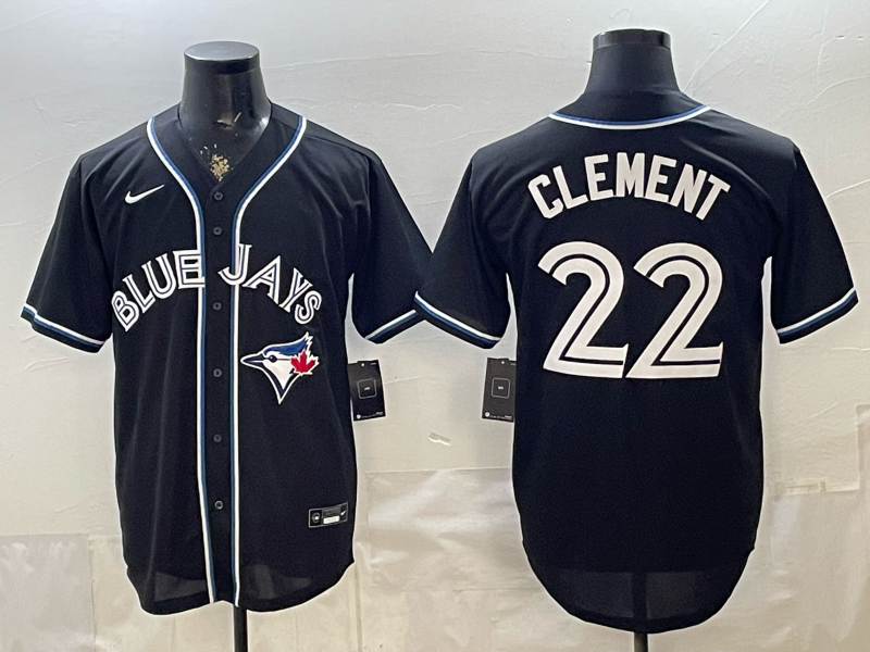 Toronto Blue Jays 22 Ernie Clement Black Cool Base Men Jersey