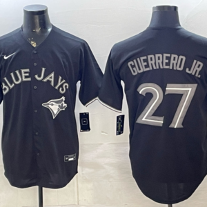 Toronto Blue Jays 27 Vladimir Guerrero Jr. Black Cool Base Men Jersey