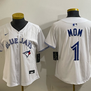 Toronto Blue Jays 1 Mom White Cool Base Youth Jersey