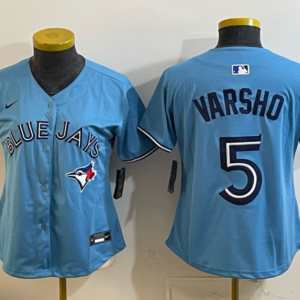 Toronto Blue Jays 5 Varsho Light Blue Cool Base Women Jersey