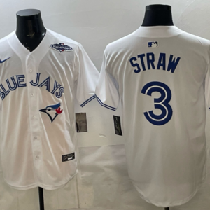 Toronto Blue Jays 3 Myles Straw White Champion Cool Base Men Jersey