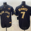 Toronto Blue Jays 7 Okamoto Black Gold Cool Base Men Jersey