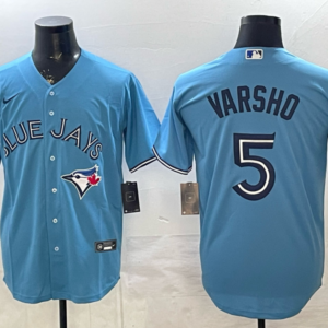 Toronto Blue Jays 5 Varsho Light Blue Cool Base Men Jersey