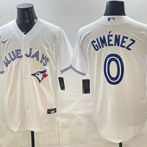 Toronto Blue Jays 0 Gimenez White World Series Cool Base Men Jersey
