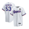 MLB Rangers 53 Adolis García White 2023 World Series Nike Cool Base Youth Jersey
