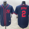 MLB Yankees 2 Derek Jeter Navy Nike Cool Base Men Jersey