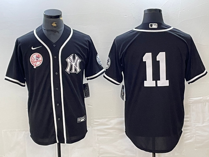 MLB Yankees 11 Anthony Volpe Black Cool Base Men Jersey