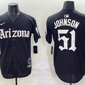 MLB Diamondbacks 51 Randy Johnson New Black Nike Cool Base Men Jersey