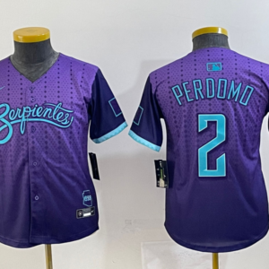 MLB Diamondbacks 2 Perdomo Purple 2025 City Connect Nike Cool Base Youth Jersey