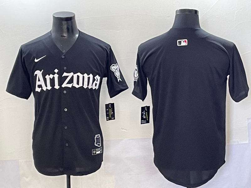MLB Diamondbacks Blank New Black Nike Cool Base Men Jersey