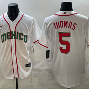 Team Mexico Diamondbacks 5 Alek Thomas White 2026 World Cup Cool Base Men Jersey