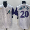 MLB Diamondbacks 20 Luis Gonzalez White Throwback Men Jersey