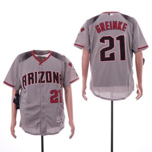 MLB Diamondbacks 21 Zack Greinke Gray Flexbase Men Jersey