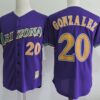 MLB Diamondbacks 20 Luis Gonzalez Purple Throwback Men Jersey