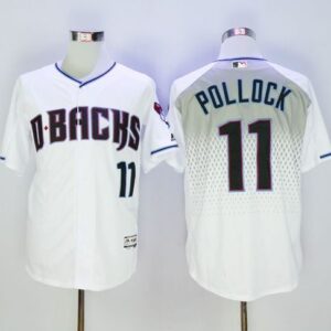 MLB Diamondbacks 11 A. J. Pollock White Capri New Cool Base Men Jersey