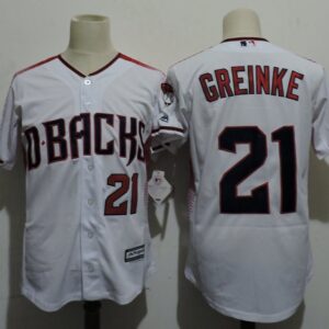MLB Diamondbacks 21 Zack Greinke White Brick New Cool Base Men Jersey