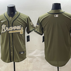 Atlanta Braves Blank Olive Salute to Service Cool Base Men Jersey