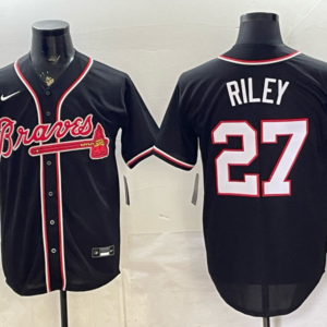 Atlanta Braves 27 Riley 2026 Black Out Cool Base Men Jersey
