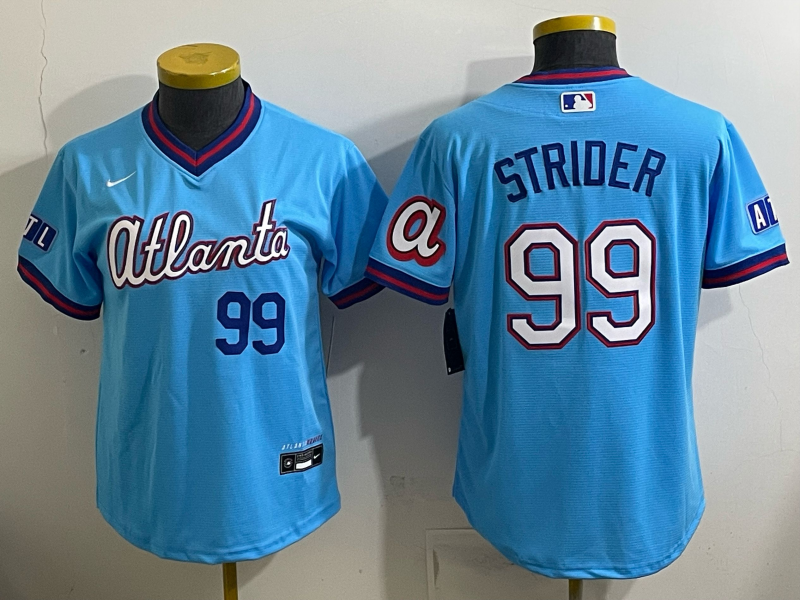 Atlanta Braves 99 Strider Blue 2026 City Connect Cool Base Women Jersey