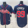 Atlanta Braves 99 Strider Navy Cool Base Men Jersey