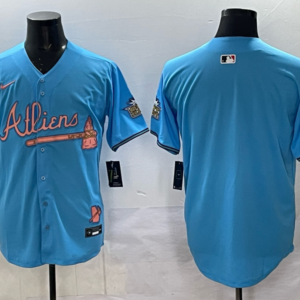 MLB Braves Blank Blue Nike Cool Base Men Jersey