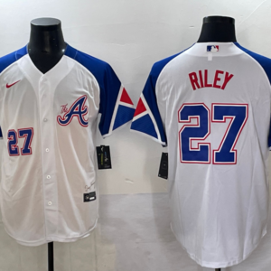 MLB Braves 27 Riley White City Nike Cool Base Men Jersey