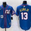 MLB Braves 13 Ronald Acu?a Jr. Blue National League 2025 All Star Nike Cool Base Men Jersey