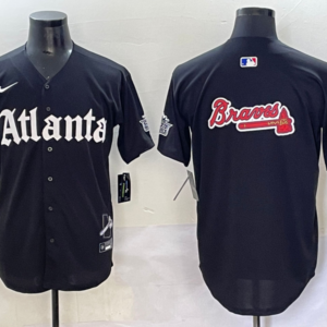 MLB Braves Blank New Black Nike Cool Base Men Jersey