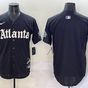 MLB Braves Blank New Black Nike Cool Base Men Jersey