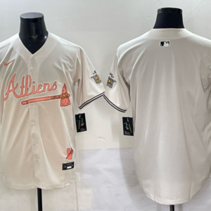 MLB Braves Blank Cream Nike Cool Base Men Jersey