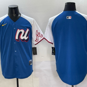 MLB Braves Blank Blue Alternate 2025 All Star Nike Cool Base Men Jersey 1