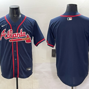 MLB Braves Blank Blue Nike Cool Base Men Jersey