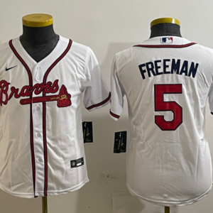 MLB Braves 5 Freddie Freeman White Nike Cool Base Youth Jersey