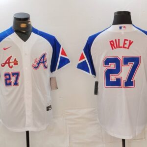 MLB Braves 27 Riley White City Connect Nike Cool Base Men Jersey