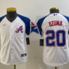 MLB Braves 20 Ozuna White City Connect Nike Cool Base Youth Jersey