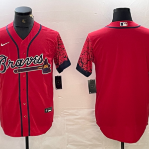 MLB Braves Blank Red Drift Nike Cool Base Men Jersey