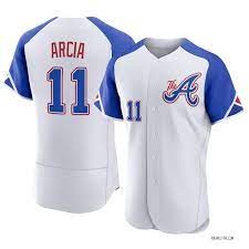 MLB Braves 11  Orlando Arcia White 2023 City Connect Nike Flexbase Men Jersey