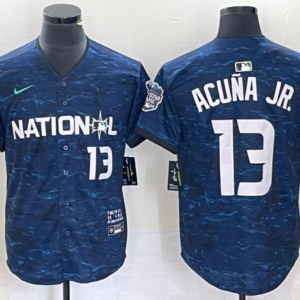 MLB Braves 13 Ronald Acuna Jr Royal 2023 All-Star Nike Cool Base Men Jersey