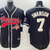 MLB Braves 7 Dansby Swanson Black Baseball Nike Cool Base Men Jersey